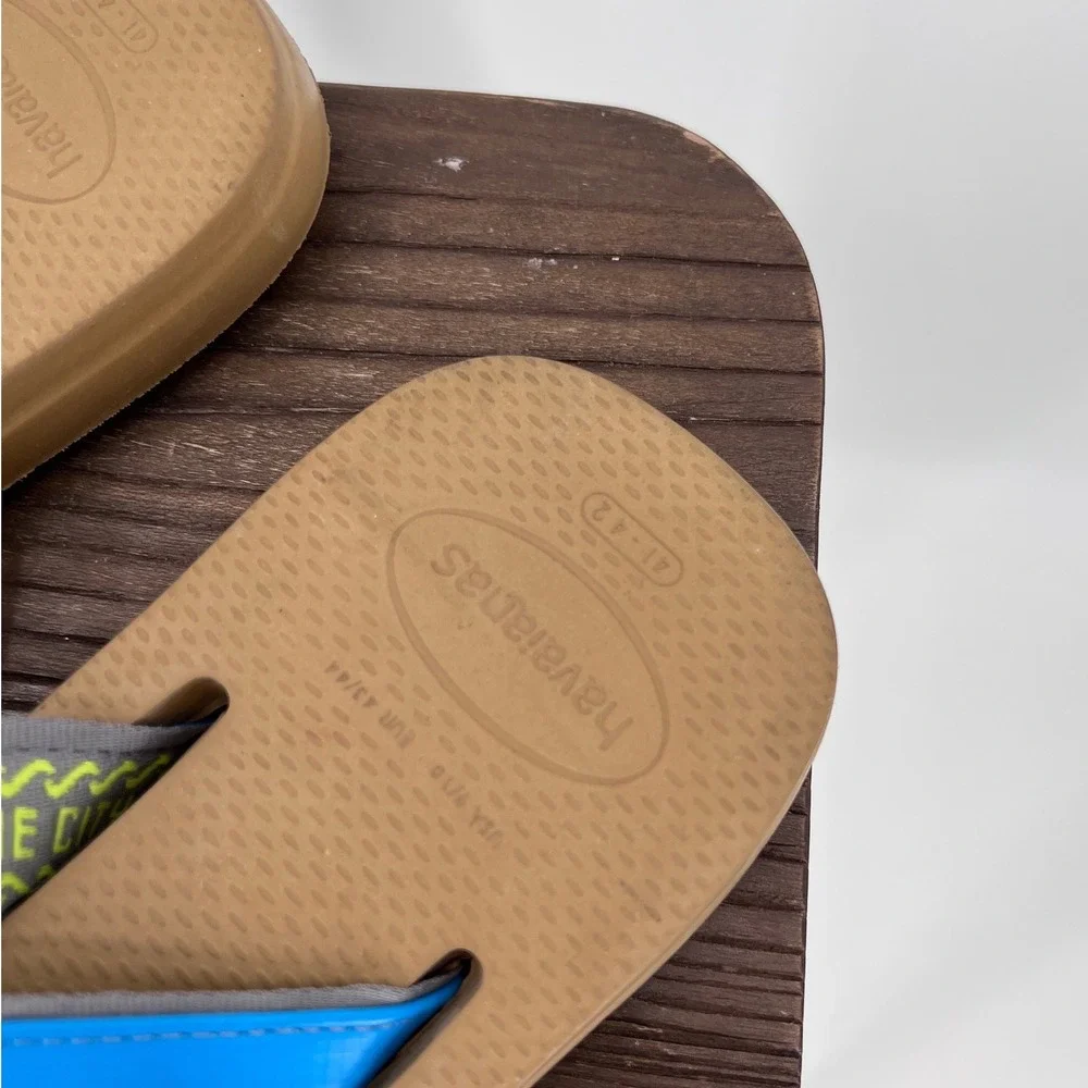 Havaianas Mens‎ Urban Special Flip Flops Bronze Blue Orange Sandals 9/10